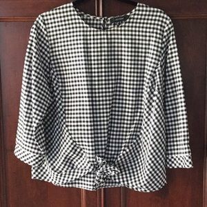 Black & White Gingham tie-front top, size 10 (US)